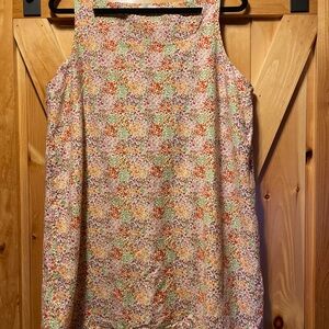 Floral Print Sleeveless Women's sundress, Multi-Color, size XL petite Pit